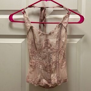 Victoria's Secret Lace Halter Top in Pink